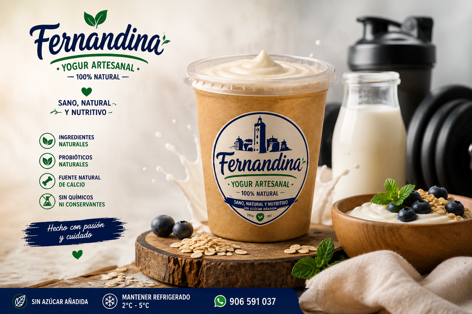 Yogurt Fernandina — yogur artesanal 100% natural, ideal para tu estilo fitness